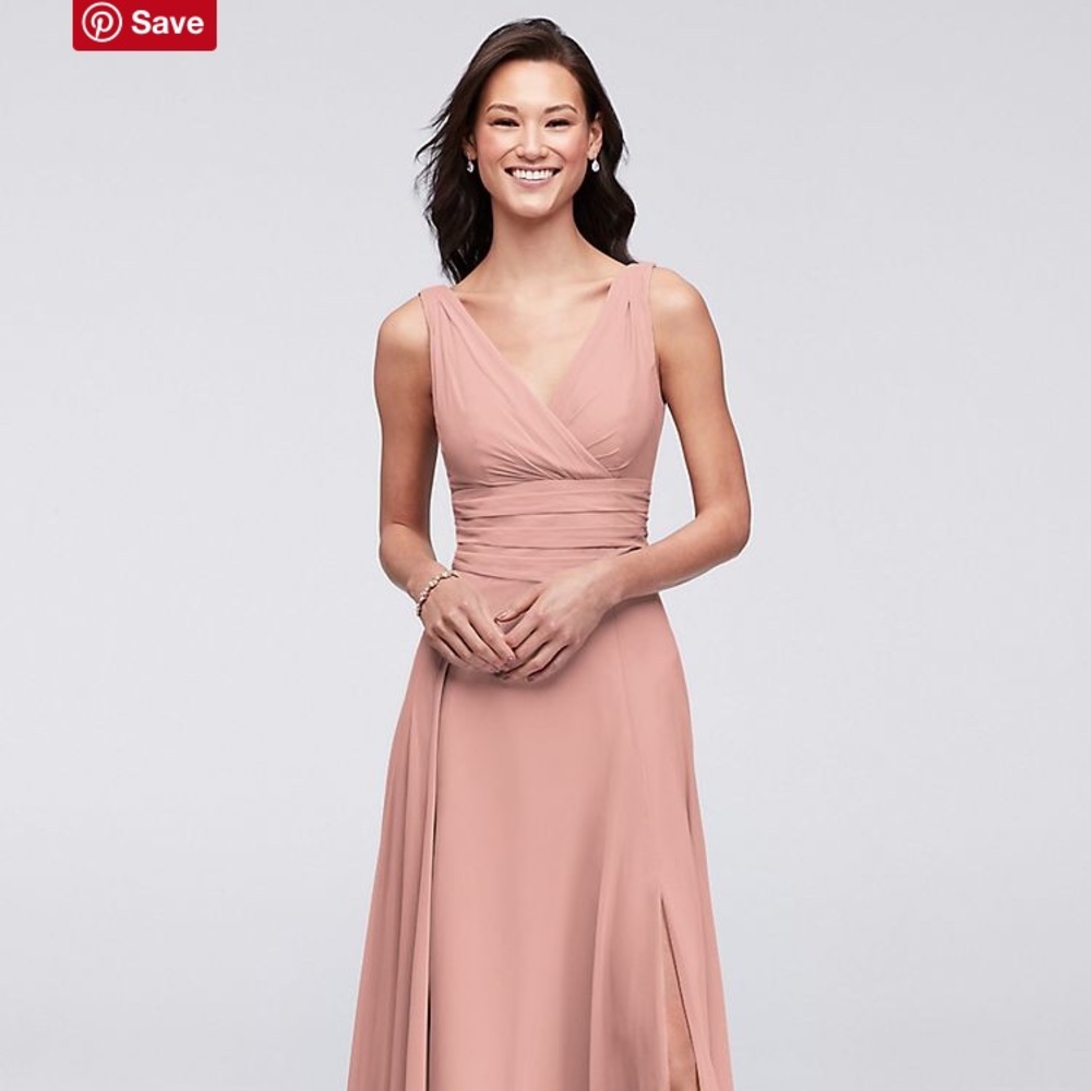 Surplice Tank Long Chiffon Bridesmaid Dress